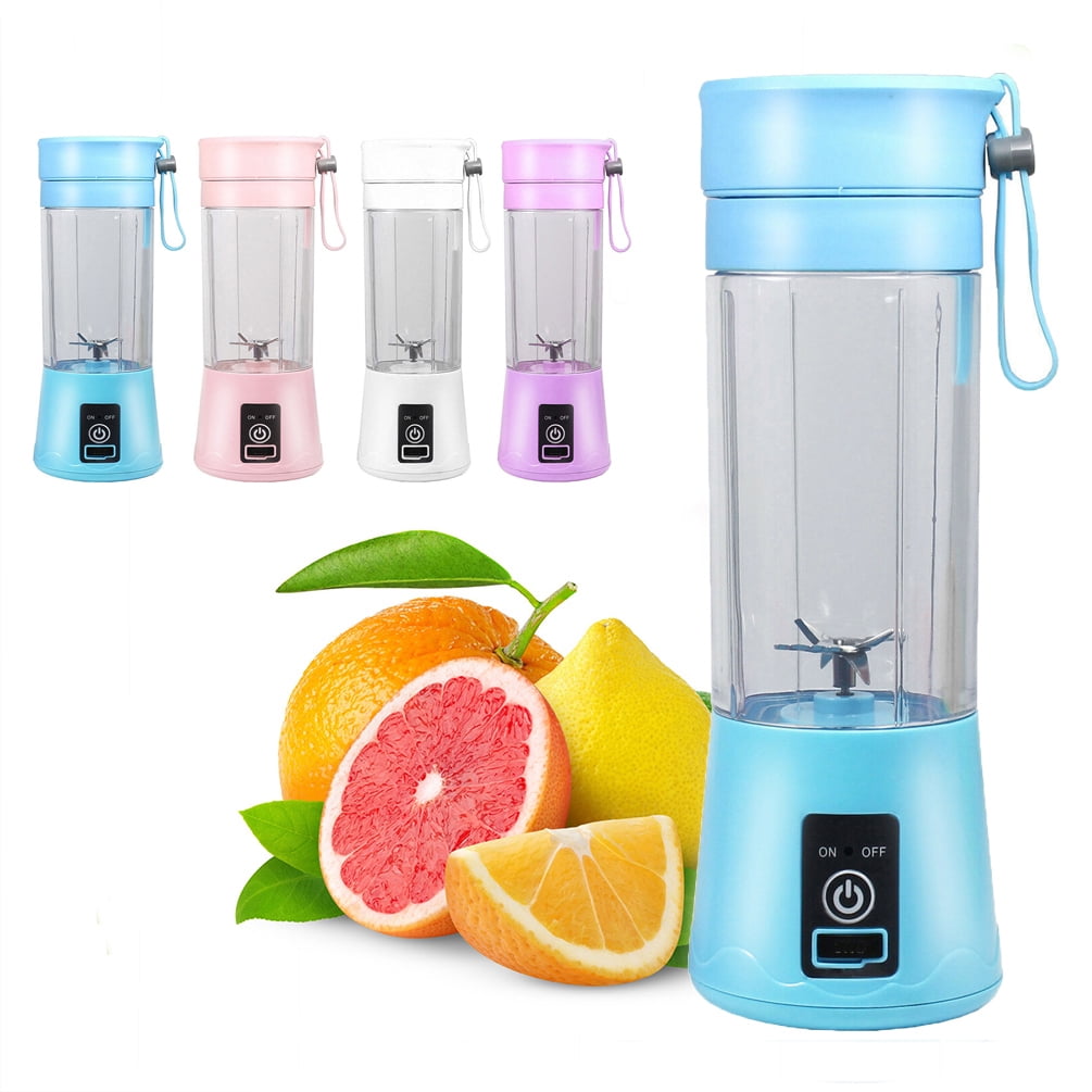 380ml Portable Electric Juicer Bottle - Rechargeable Fruit and Vegetable Blender, Pink